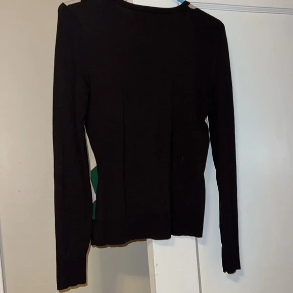 INC Argyle Sweater. Size Medium. Womens. Dark green, brown, cream. - Picture 4 of 4
